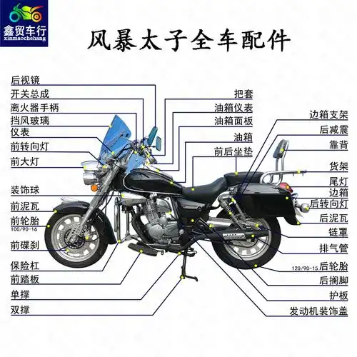 风暴太子摩托车配件全车外壳烤漆灯具减震轮毂套锁配件摩托车改装