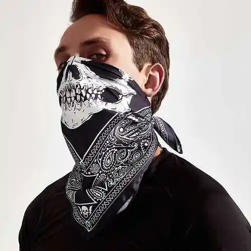 腰果花方巾嘻哈头巾男hiphop潮街舞头带丝巾女防晒摩托车骑行面巾