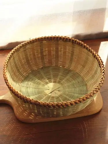 竹编收纳精品水果篮手工编织篮子家用菜篮鸡蛋购物篮
