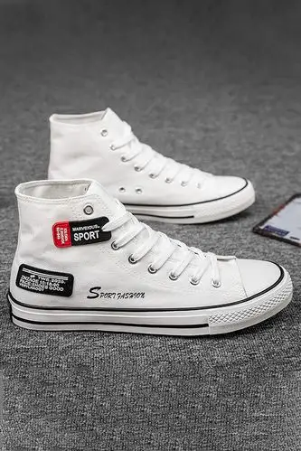 帆布鞋男高帮学生男鞋韩版潮鞋百搭潮流布鞋2020春秋新款鞋子