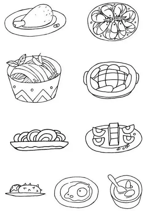 幼儿午餐简笔画卡通