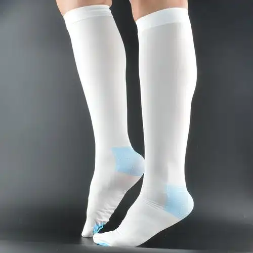白色压力血栓袜医用弹力袜中筒静脉防曲张医疗保健袜术后探视专用