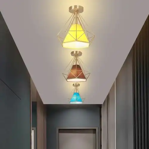 全铜钻石过道灯走廊灯轻奢现代网红e27螺口吸顶灯进门入户玄关灯