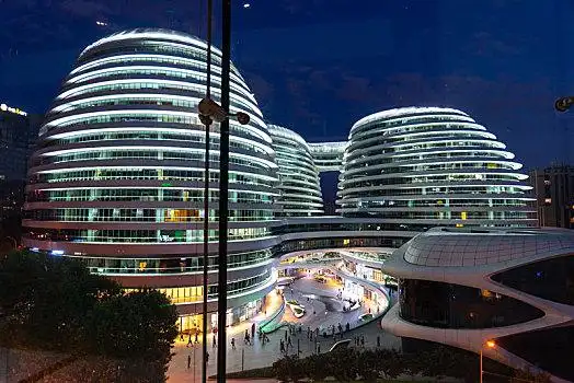 北京,朝阳门,银河,soho,夜景