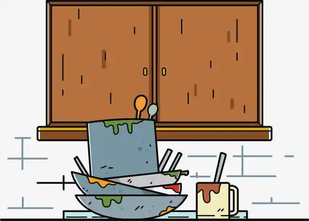 手绘/卡通 卡通元素 > 矢量图杂乱的厨房 收藏 [声明] 觅元素所有素材