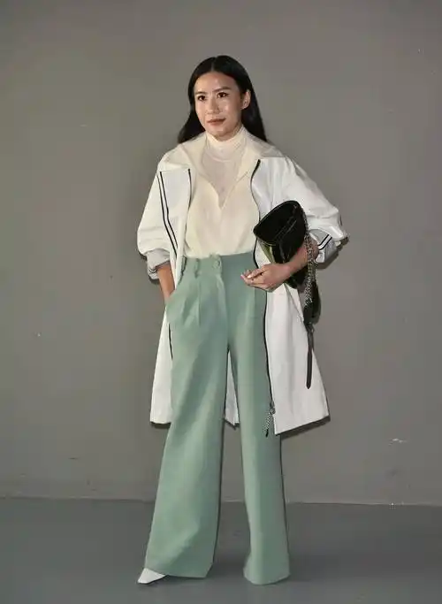 豆绿色适合什么年龄?没有年龄限制,顺色穿一套清爽干练显年轻_颜色