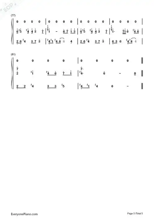 my soul-july双手简谱预览5