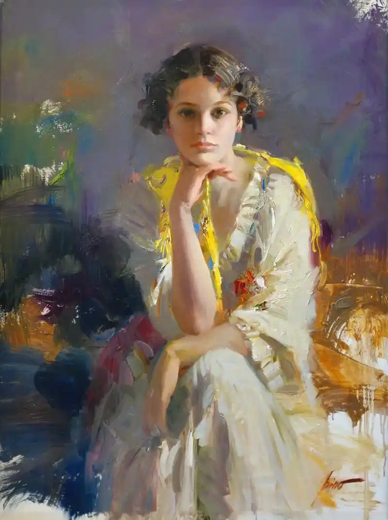 意大利当代油画家 | 皮诺·德埃尼作品欣赏#人物肖像 #作品 - 抖音