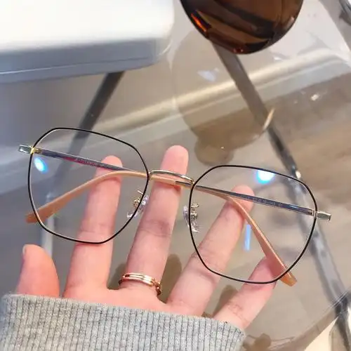 纯钛超轻银色细边近视眼镜框女可配镜片度数韩系潮流网红款眼睛架