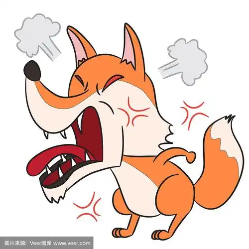 卡通画愤怒的狐狸