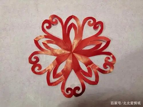 北北爱剪纸:剪纸国粹,五瓣花剪纸,非常漂亮好剪