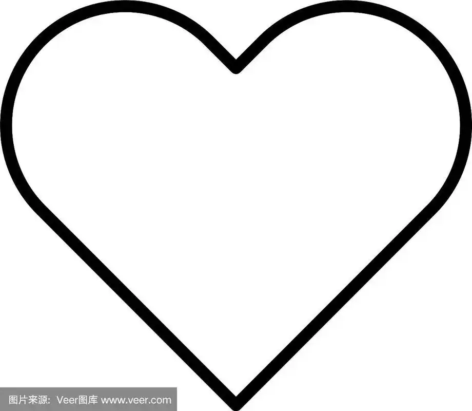 可爱的爱心线风格孤立图标