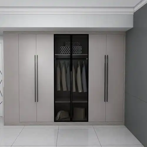 现代灰调极简衣柜,稳重大气