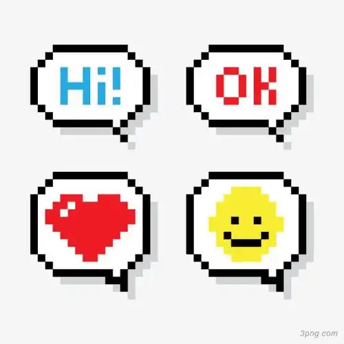 矢量像素对话框png素材透明免抠图片-边框纹理