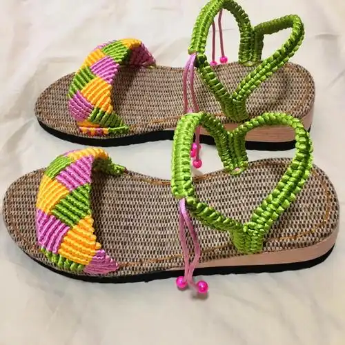 爱生活爱编织 #我的手工作品 #手工编织凉鞋 - 抖音