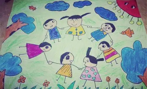 暑假作业:缤纷多彩的童年主题儿童画素材