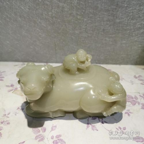 和田玉雕牧童骑牛