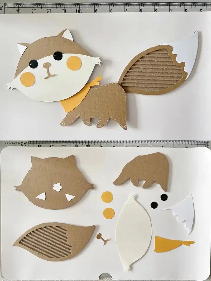 快递箱改造幼儿园纸皮画环创小狐狸