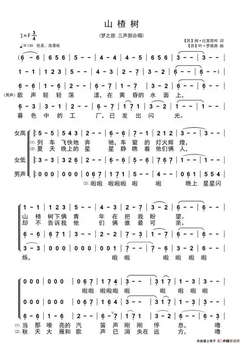 山楂树三声部合唱