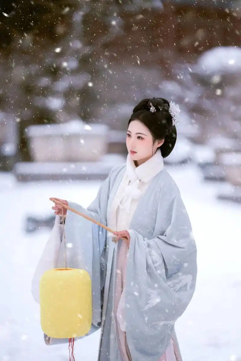 下雪天的古风太有感觉了!#雪景配汉服太绝了 #原来穿上古装也 - 抖音