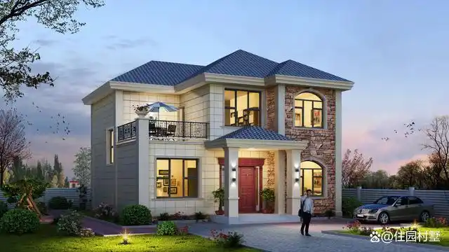 农村自建二层别墅,面宽11米多,5室1厅气质佳,看着就让人羡慕