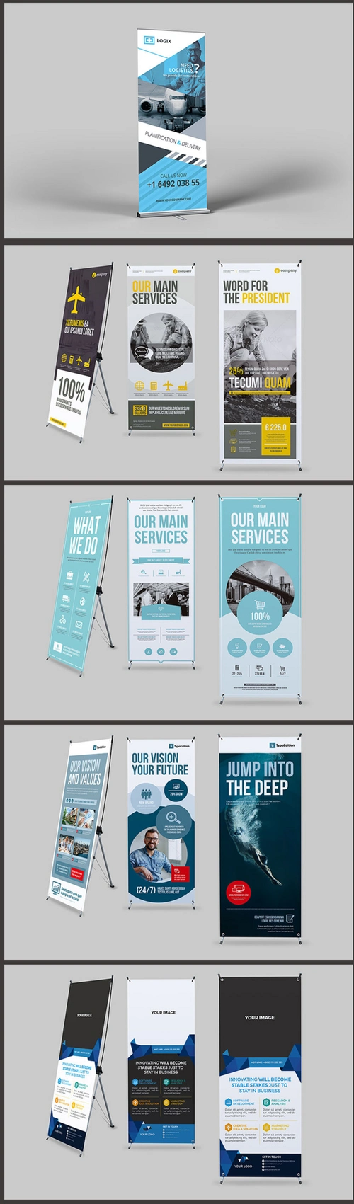 易拉宝psd源文件模板素材 x展架平面设计贴图样机效果图 ai矢量-淘宝