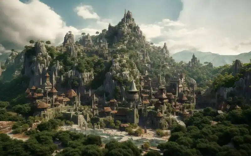 ai壁纸第63期霍格小镇,魔戒风清新壁纸