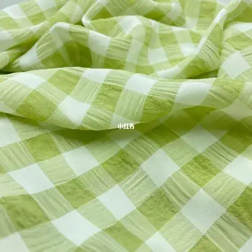 小清新格子面料92衬衫裙子布料