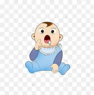 张嘴撒娇的卡通婴幼儿