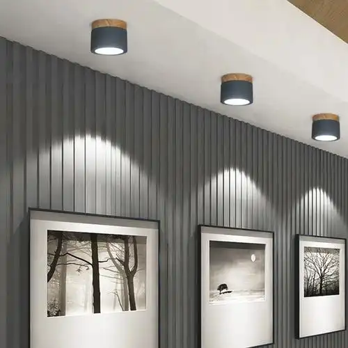 现货圆形免开孔明装筒灯现简约过道卫生间天花嵌入式吸顶灯led