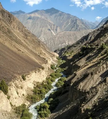 山谷,山,河,低,大,陡峭