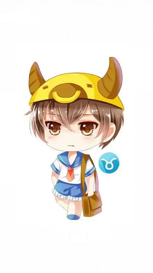 金牛座,十二星座,插画,可爱,人物,符号,,手机壁纸,锁屏壁纸金牛座可爱