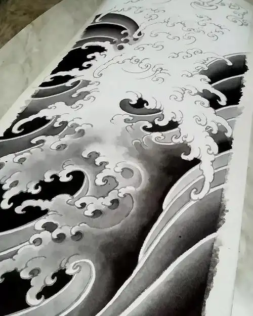 传统纹身图案及水花素材