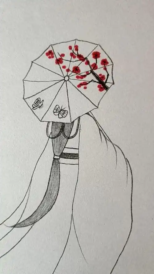 撑油纸伞的菇凉