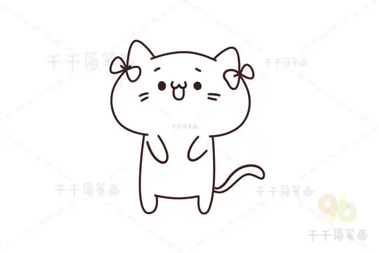 5组小猫涂色模板简单易画