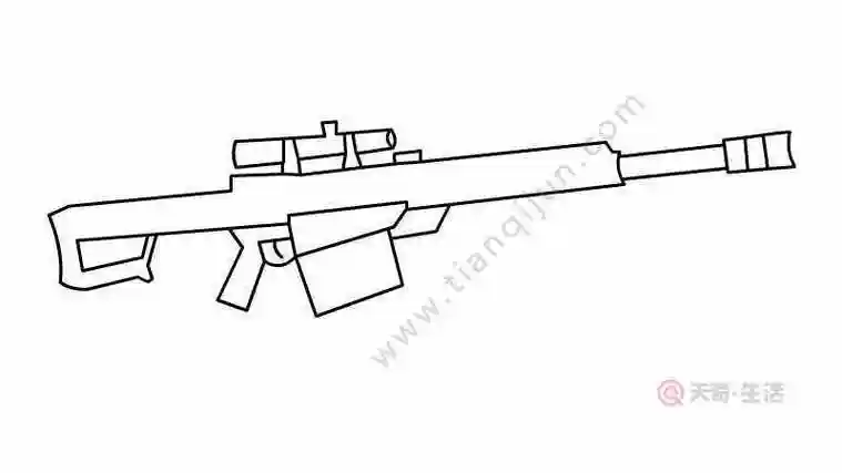 简单枪加特林简笔画