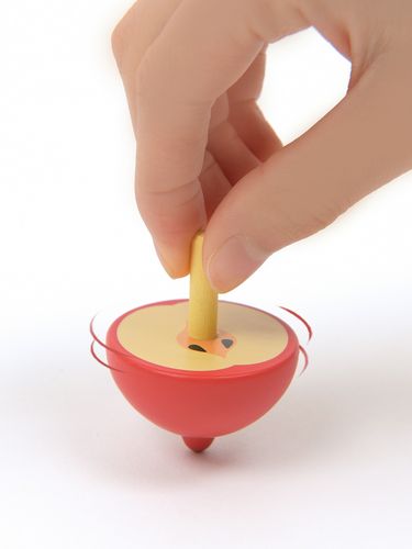 旋转陀螺mideer弥鹿儿童彩色手动幼儿园木质玩具陀螺