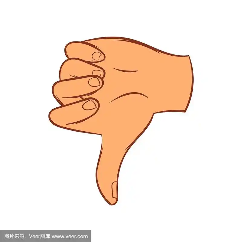 拇指向下手势图标卡通风格