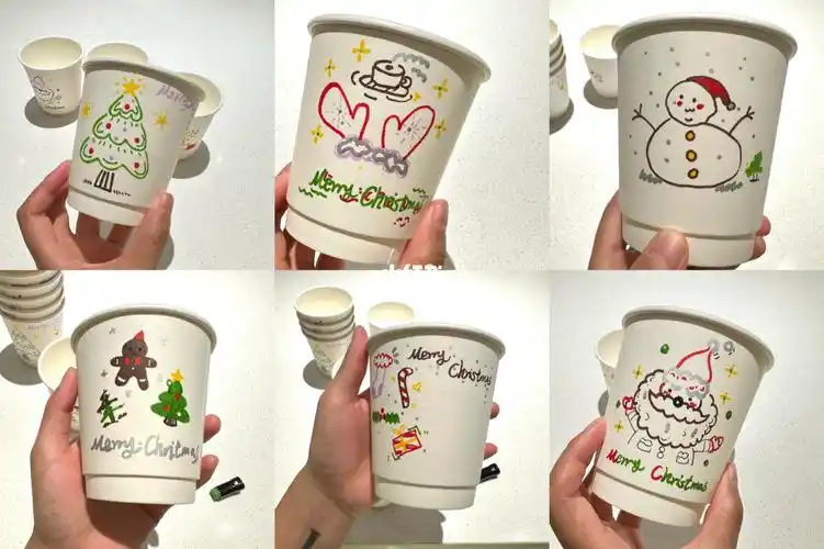 画画圣诞节风格杯子叭90