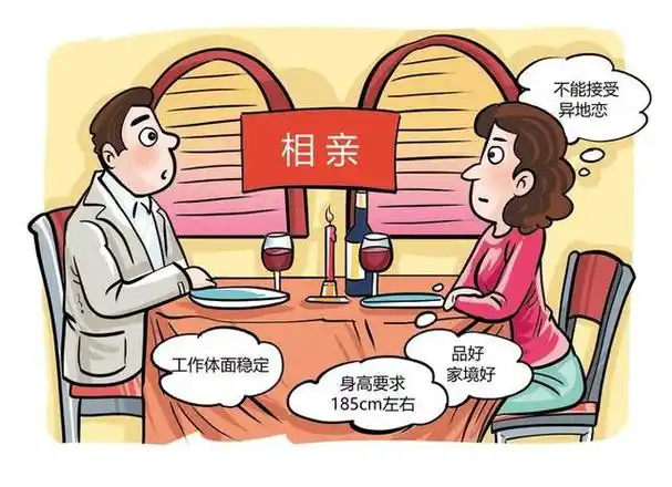 相亲是一种传统的婚姻形式,由家人,朋友或婚介机构牵线搭桥,让两个