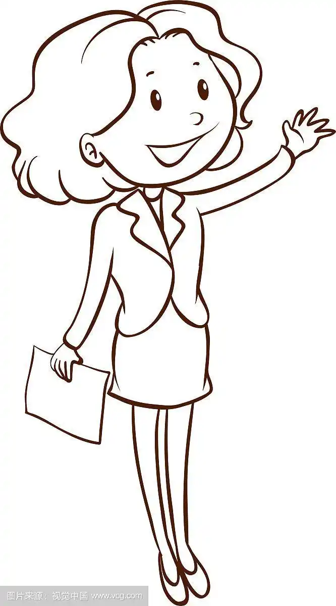 一个办公室职员的简单素描