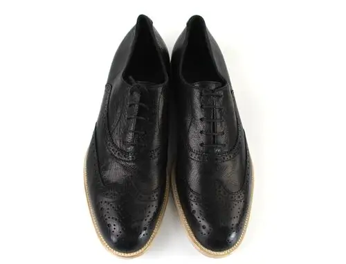 [9.8新]versace范思哲黑色复古雕花男士皮鞋 40码