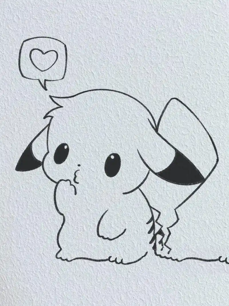 可爱简笔画教程/捕捉一只小皮卡丘 pika pika