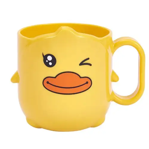 可爱儿童洗漱杯家用小黄鸭宝宝卡通刷牙杯牙缸加厚耐摔漱口杯子