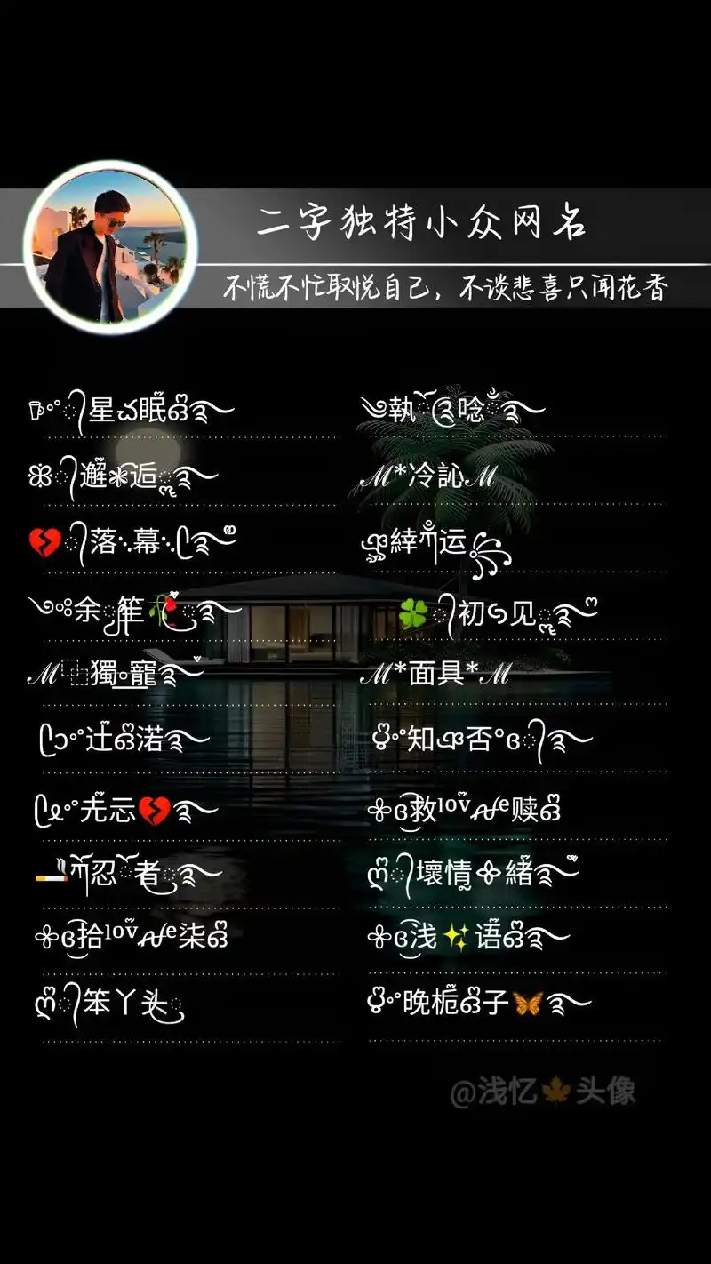 二字独特小众网名.