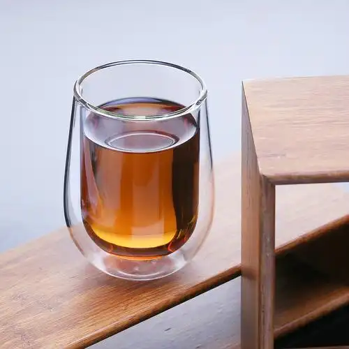 【特价带logo尾货】双层隔热透明玻璃杯创意咖啡杯果汁杯饮料杯子