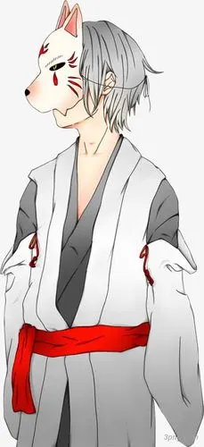 卡通立绘日本戴着面具男子