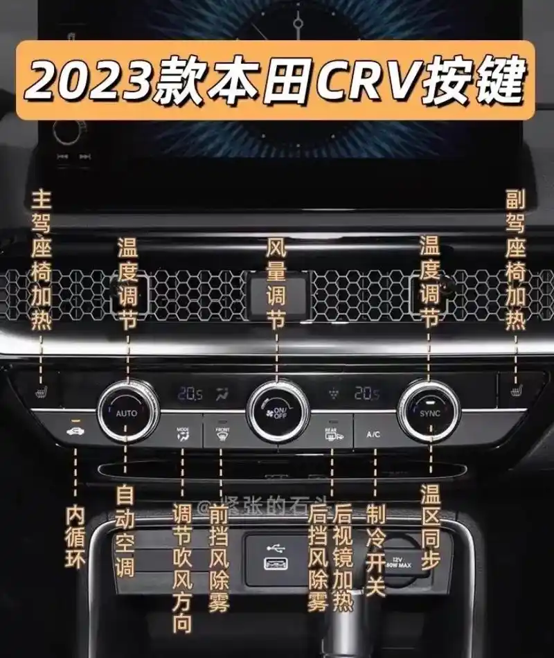 全新crv内饰按键图解.记得保存,收藏#抖音汽车 #带你懂车 - 抖音