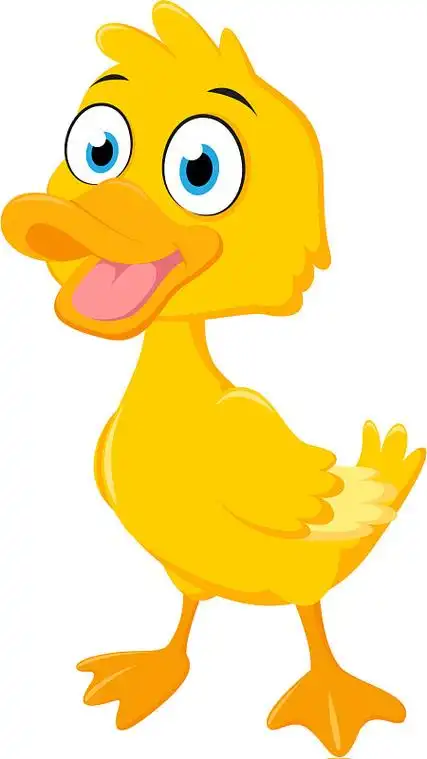 卡通滑稽的鸭子呈现孤立