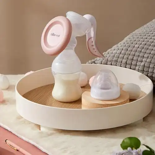 小熊bear手动吸奶器小型便携四挡吸力拔抽挤无痛集奶母乳用品粉色手动